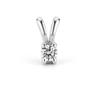 14 kt hvidguld vedhæng, fra Tria serien med 1 x 0,08 ct Diamant Wesselton SI